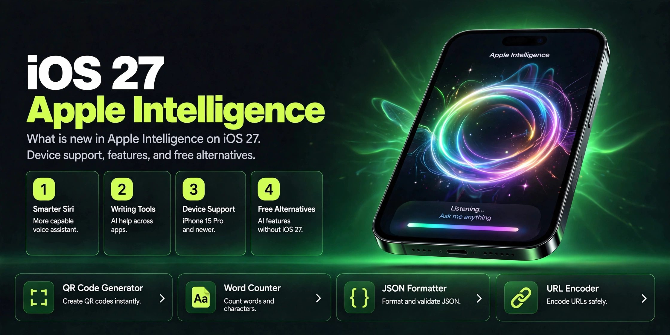 iOS 27 Apple Intelligence: New AI Features and Free Alternatives
